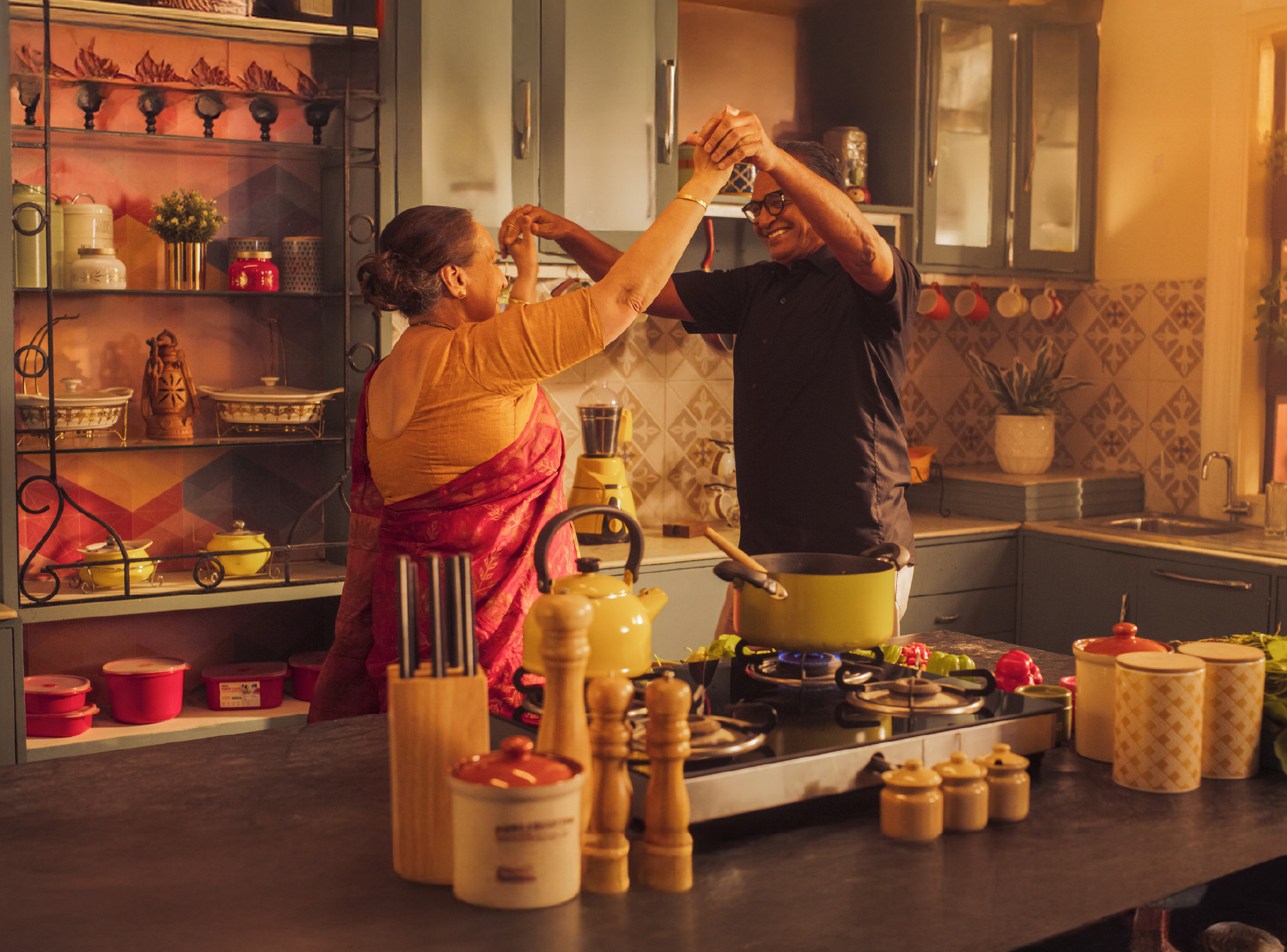 dancing in kitchen